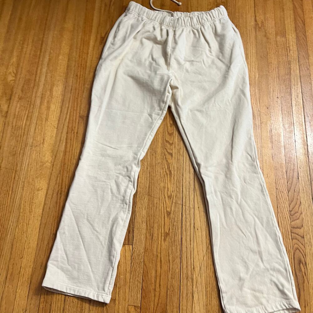Good American Pants Womens Size 5 XL 18 Plus Sweatpants Joggers Pockets Cream